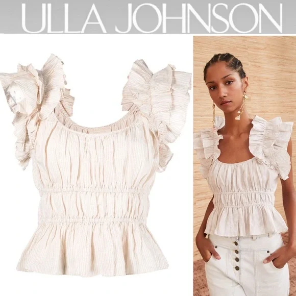 ULLA JOHNSON PALOMA TOP - SAND SZ 8 285$ - Picture 1 of 10